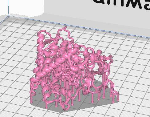 A picture of a 3D design of a molecule cross-section.