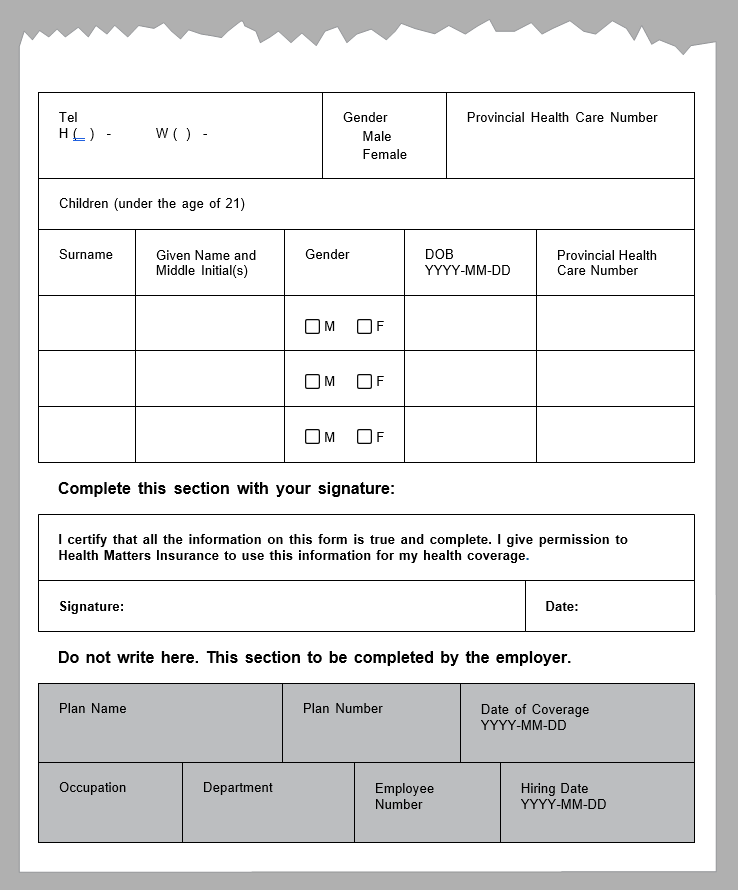 Employee health benefits form part 2