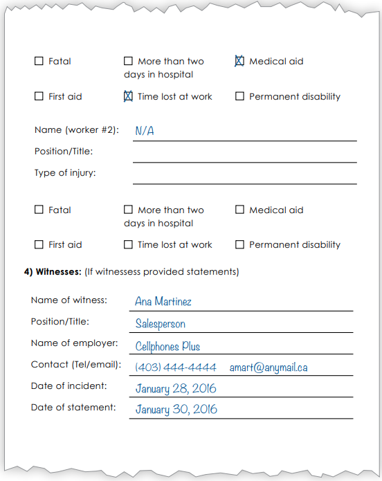 Incident investigation report page 2