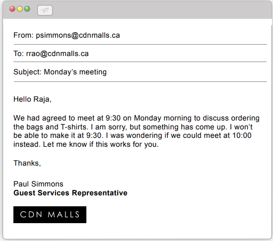 Email from Paul Simmons to Raja Rao