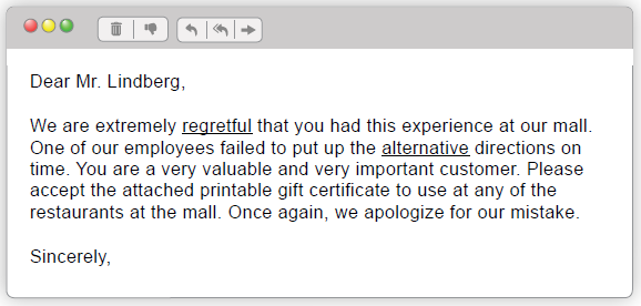 Apology email 4