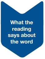 What the reading says about the word