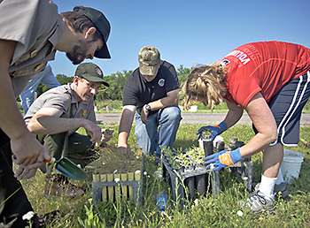 Photo of volunteer restoration team.