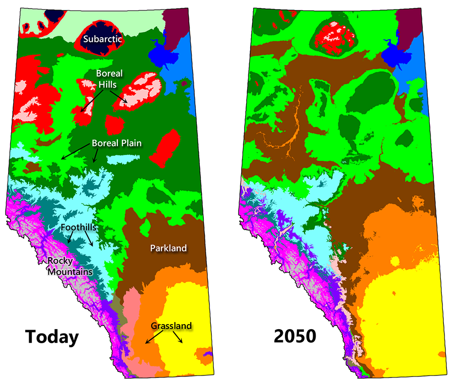 Bioclimatic map of Alberta