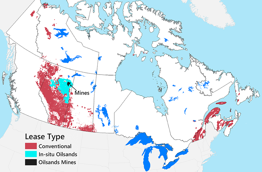 Map of oil tenure