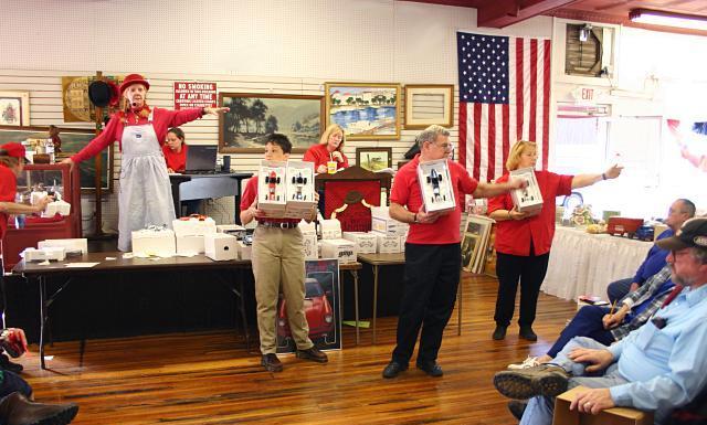 A bidding auction with a bunch of old people