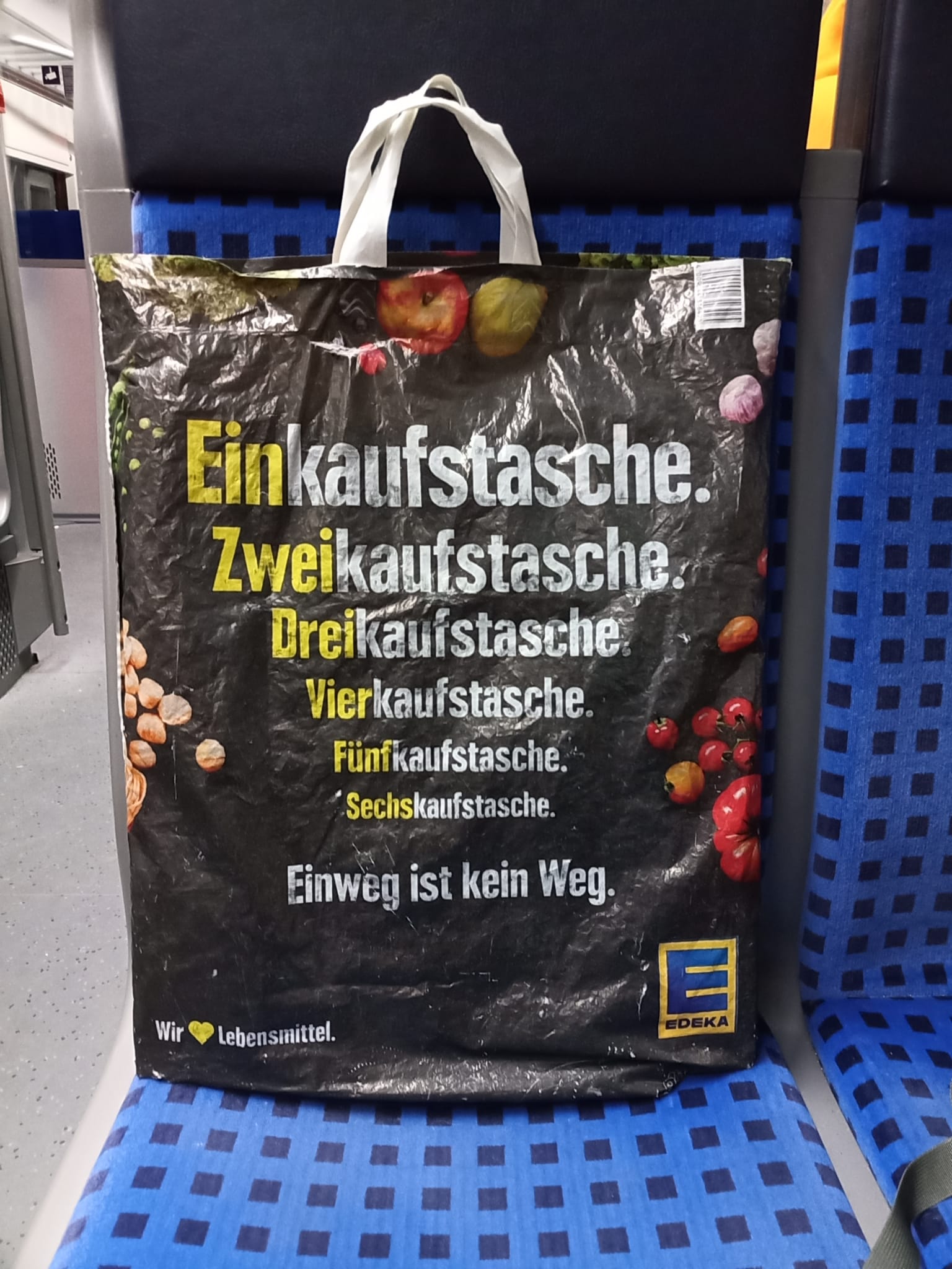 a shopping bag from Edeka supermarket