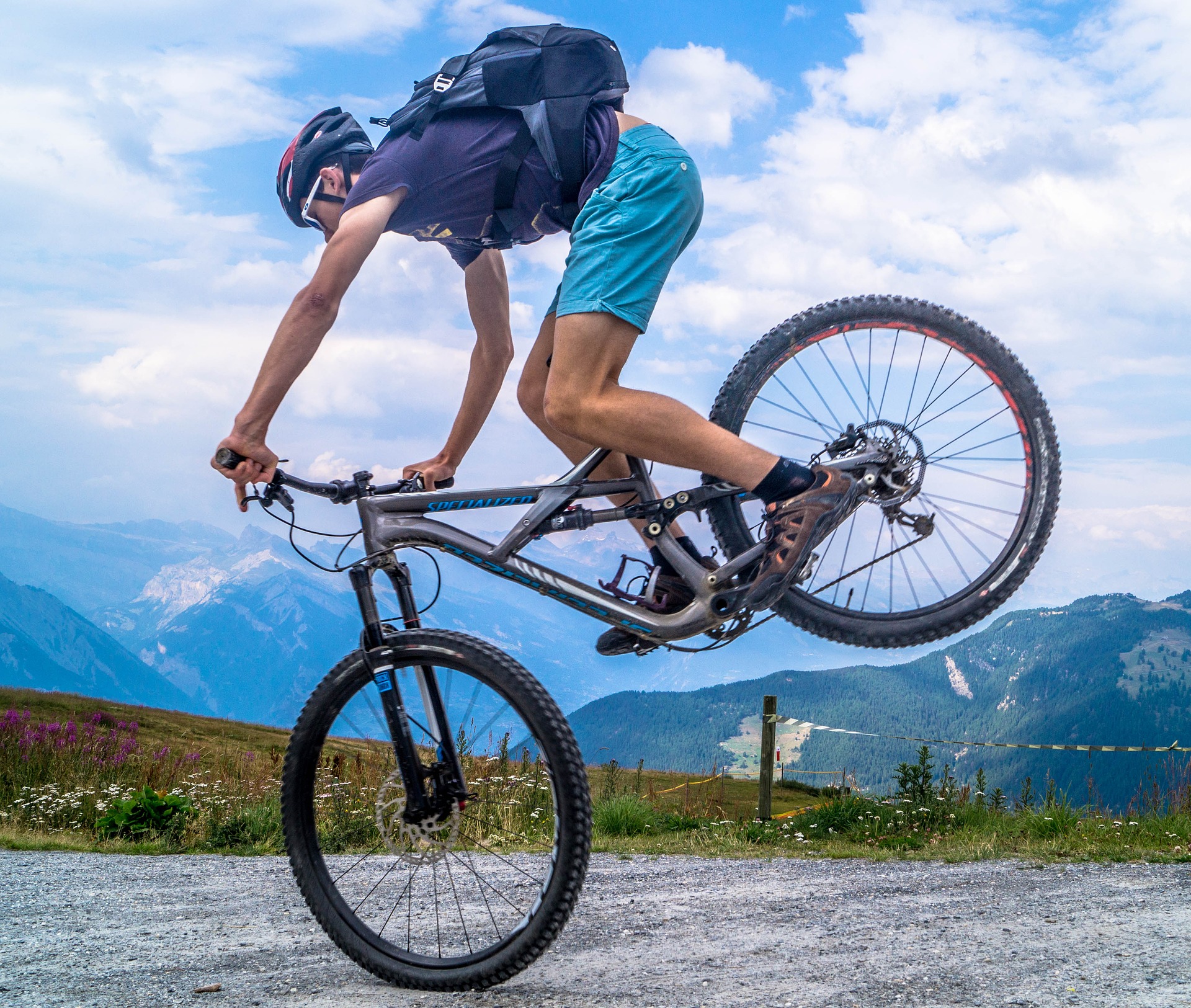 man riding a bike