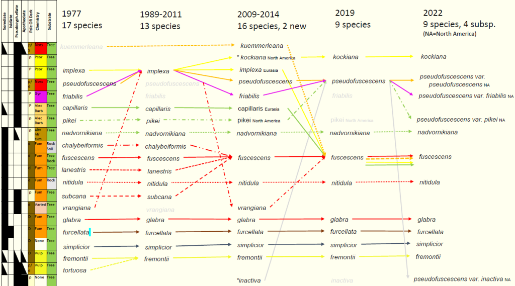Bryoria Taxonomic Shifts