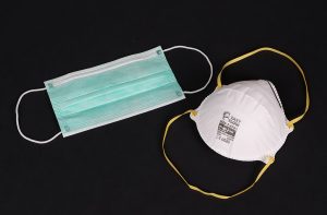 a face mask and a N95 mask