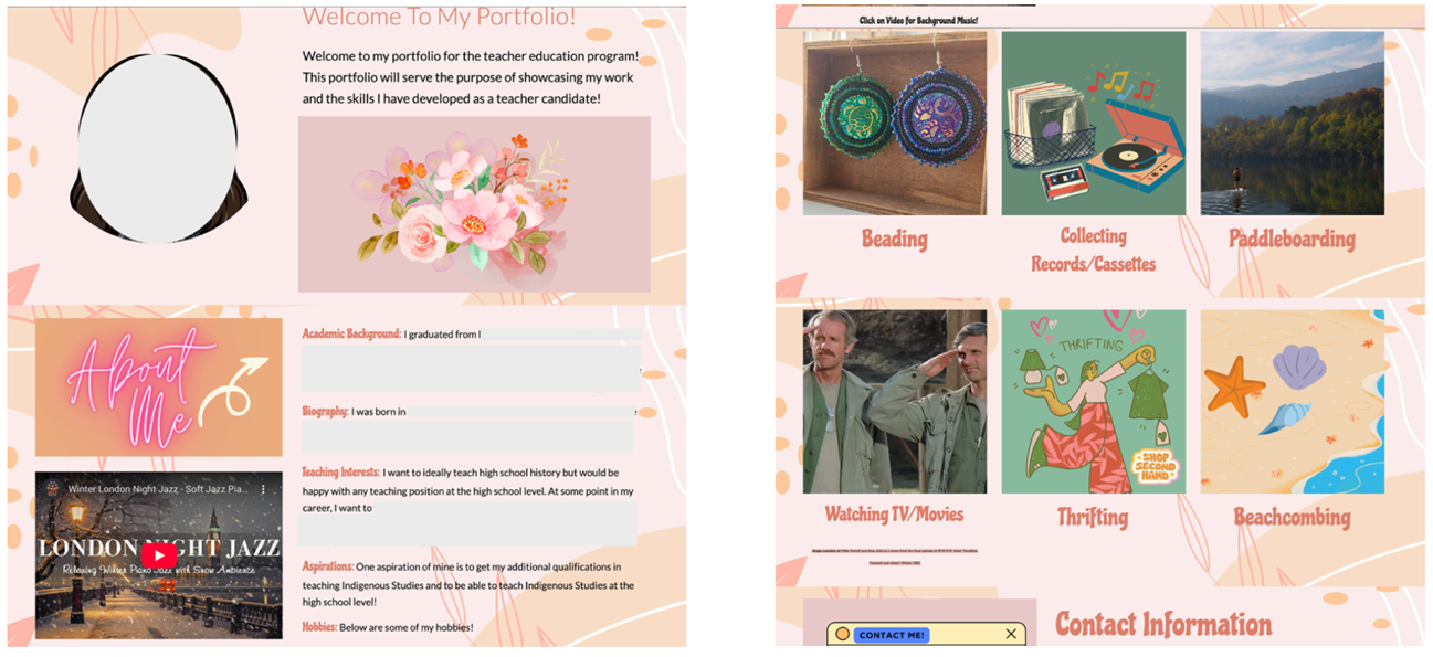The purpose of this image is to illustrate key components of teacher candidates' ePortfolios