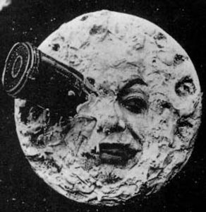 Scene from Georges Méliès’ film A Trip to the Moon featuring early fantasy and special effects elements