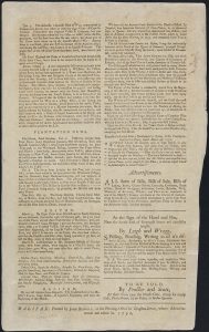 Top down image of the Halifax gazette newspaper.