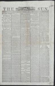 Image of Benjamin Day’s Sun, the first penny paper newspaper
