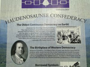 Exhibit display about the Haudenosaunee Confederacy in Liverpool, New York