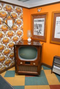 Early television set on display at the Tiverton Museum