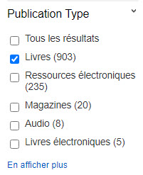 EDS - choix de type de publication