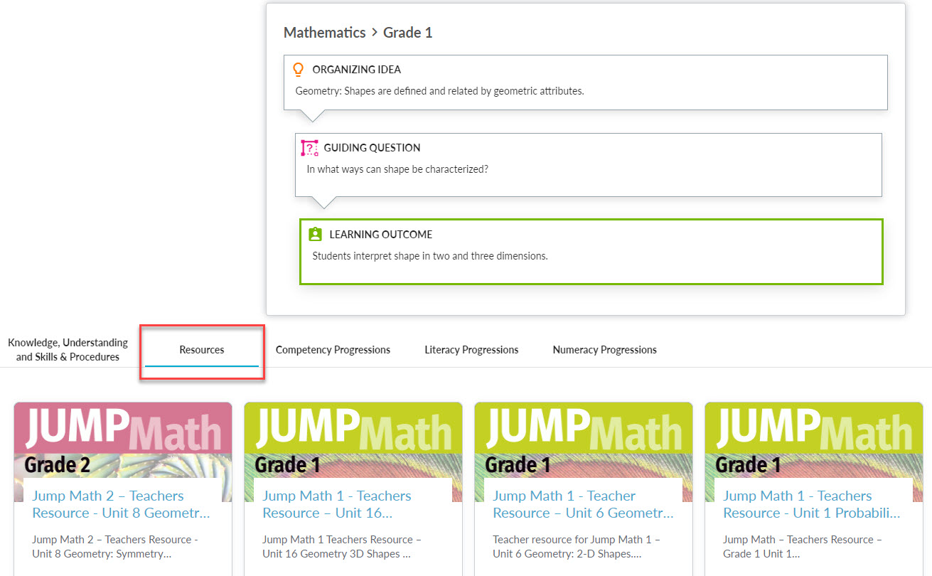 Ressources intégrées au programme de maths