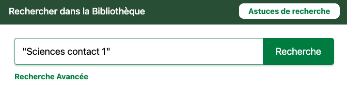 Recherche de Sciences contact 1 dans le catalogue