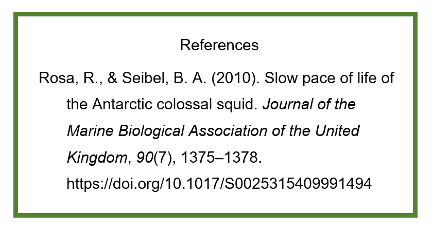 Reference list citation