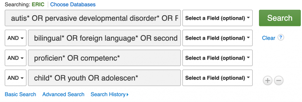 ERIC search with 4th concept