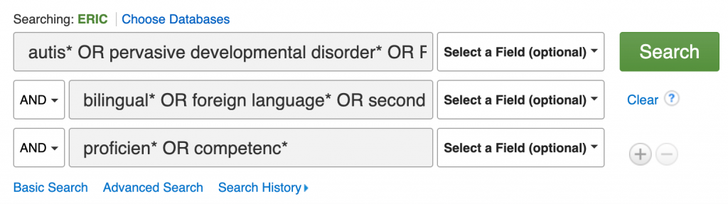 ERIC revised search with new keyword added
