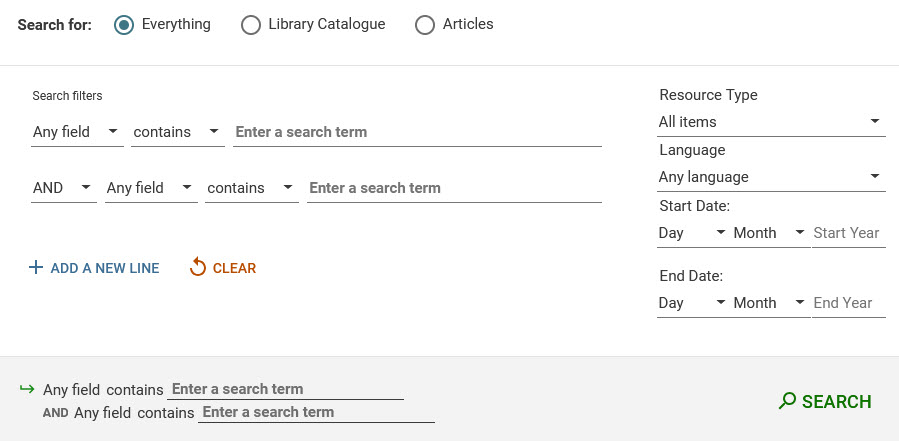 Library Advanced Search Database
