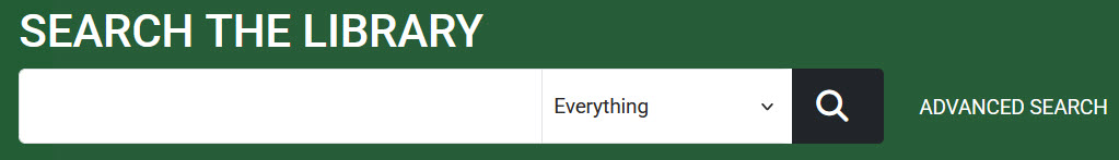 Library Search Box with Advanced Search Link