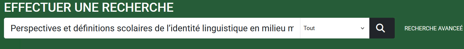 Recherche d'un titre d'article dans le catalogue