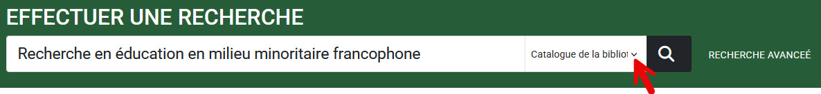 Exemple de recherche dans le catalogue de la bibliothèque