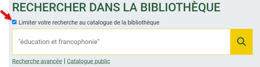 Recherche dans le catalogue pour le titre de périodique Education et francophonie